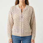 Aerelia - Zip-Up Knit Cardigan  Aerelia