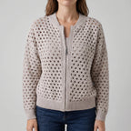 Aerelia - Zip-Up Knit Cardigan  Aerelia