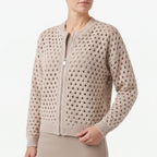 Aeryknit - Relaxed Open Knit Ladies Zip Up Cardigan 