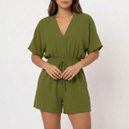 Averia - Casual V-Neck Playsuit  Averia