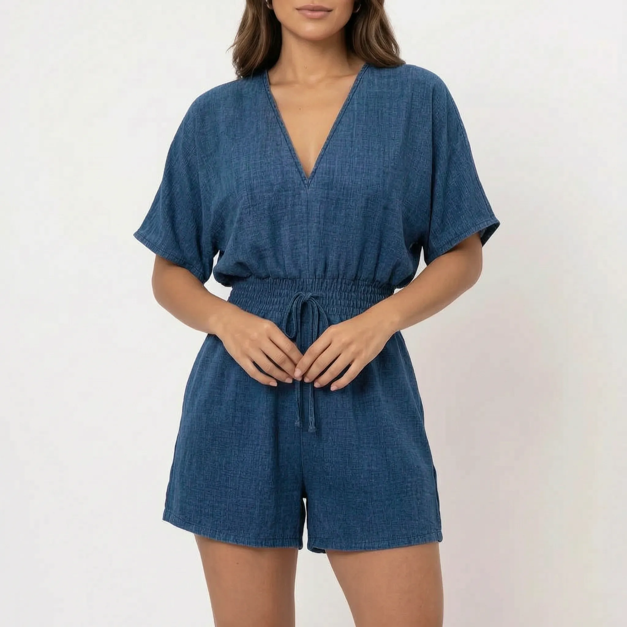 Averia - Casual V-Neck Playsuit  Averia