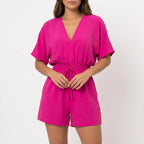 Averia - Casual V-Neck Playsuit  Averia