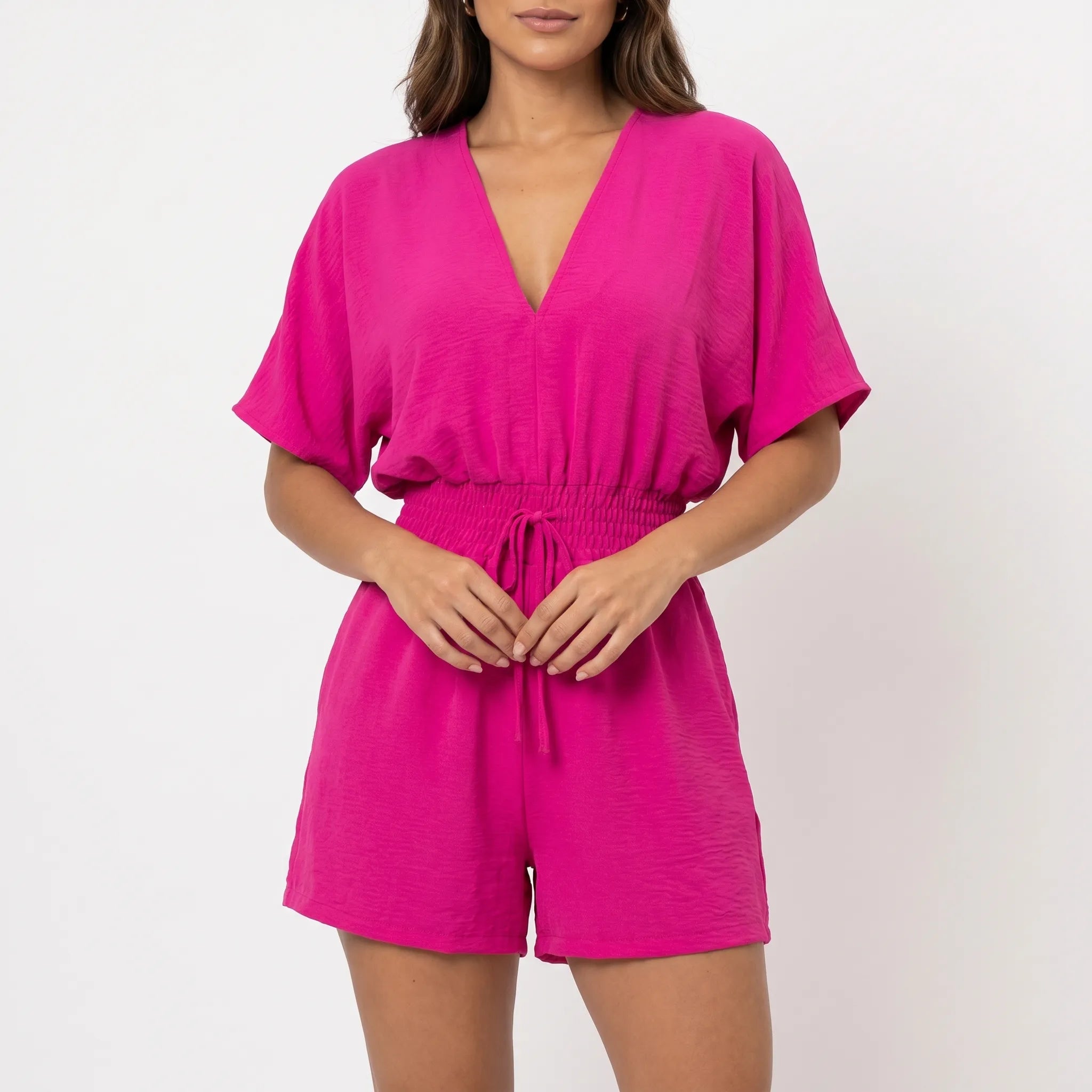 Averia - Casual V-Neck Playsuit  Averia
