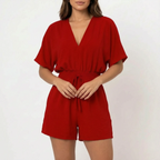 Averia - Casual V-Neck Playsuit  Averia