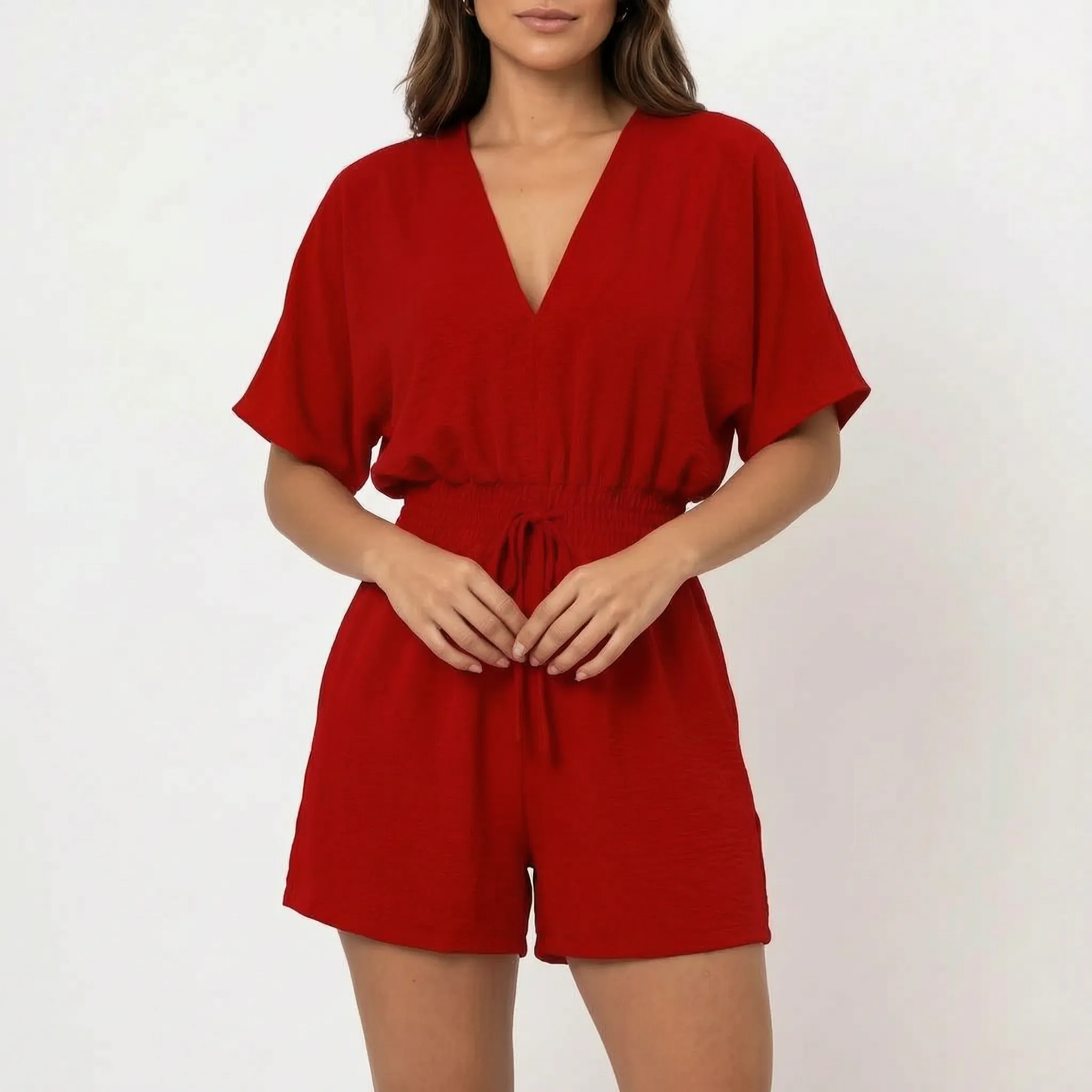 Averia - Casual V-Neck Playsuit  Averia