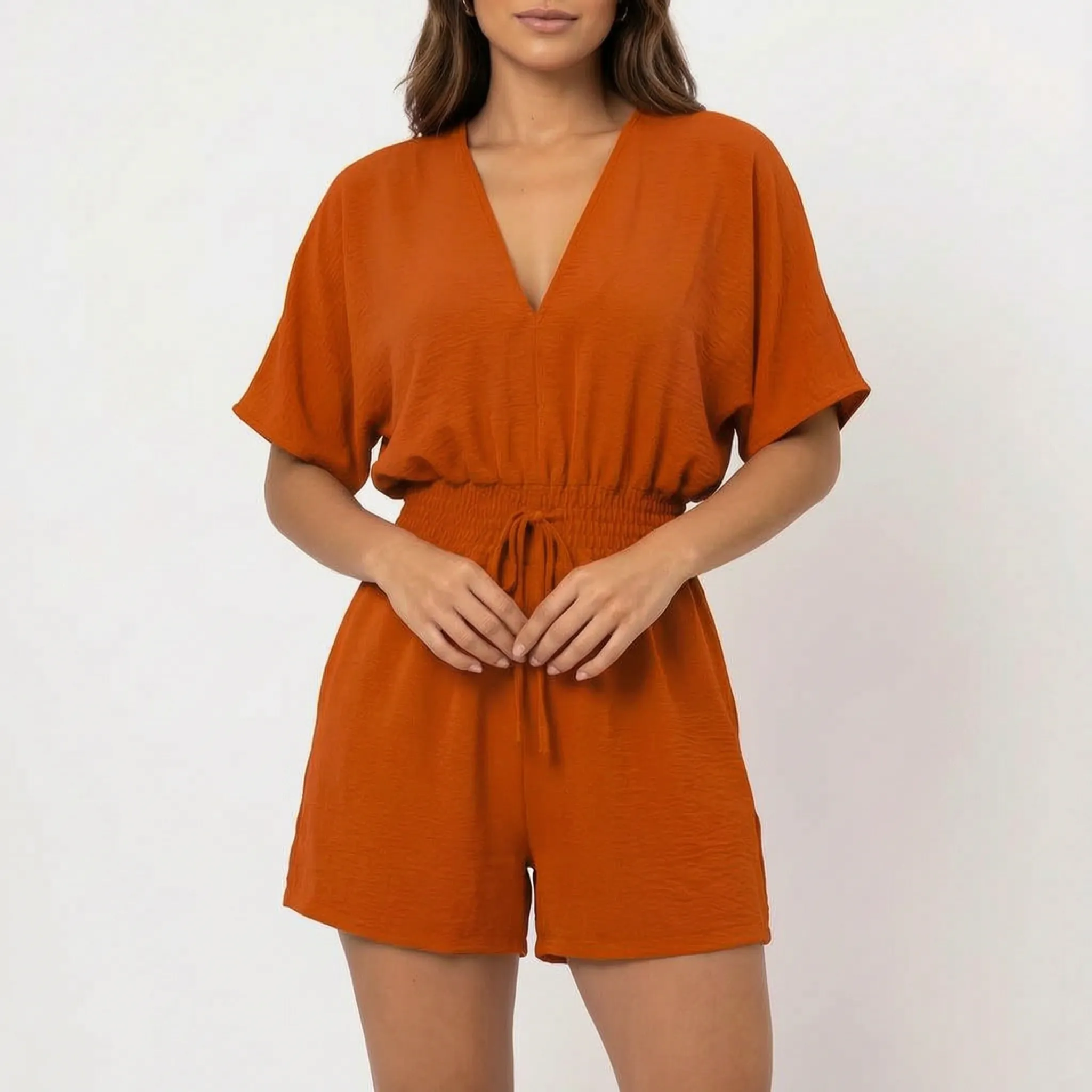 Averia - Casual V-Neck Playsuit  Averia