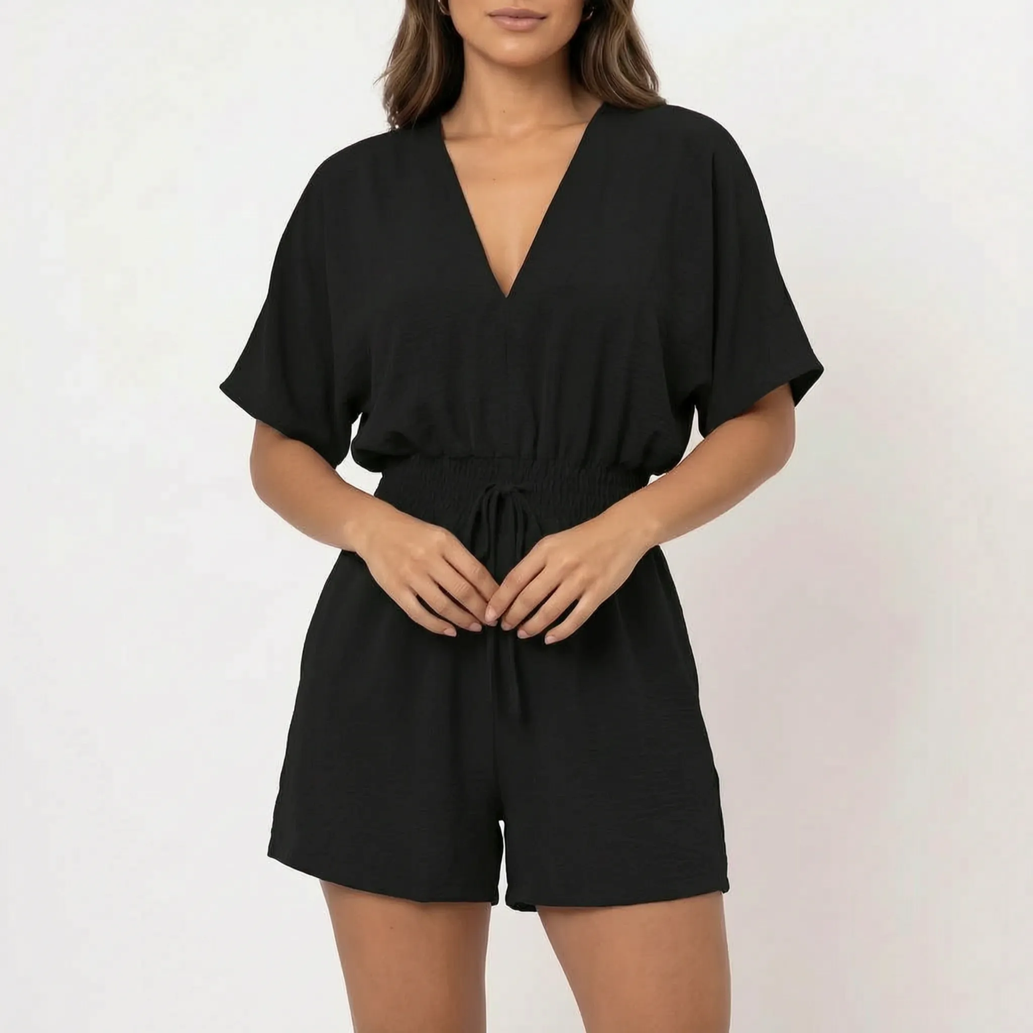 Averia - Casual V-Neck Playsuit  Averia