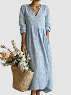 Bloomora - Relaxed Fit Floral Midi Dress  Bloomora