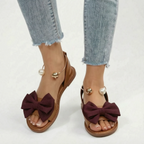 BowFlats - Flat Summer Sandals With Bow 