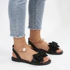 BowFlats - Flat Summer Sandals With Bow 