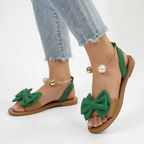 BowFlats - Flat Summer Sandals With Bow 