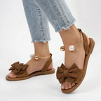 BowFlats - Flat Summer Sandals With Bow 
