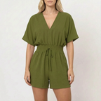 BreezeSuit - Relaxed V-Neck Summer Playsuit 