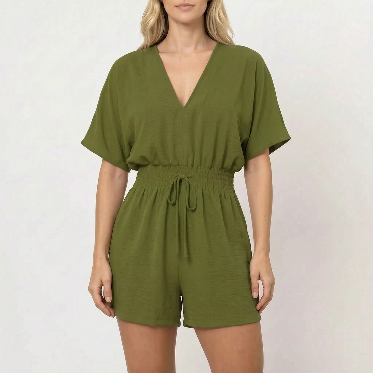 BreezeSuit - Relaxed V-Neck Summer Playsuit 