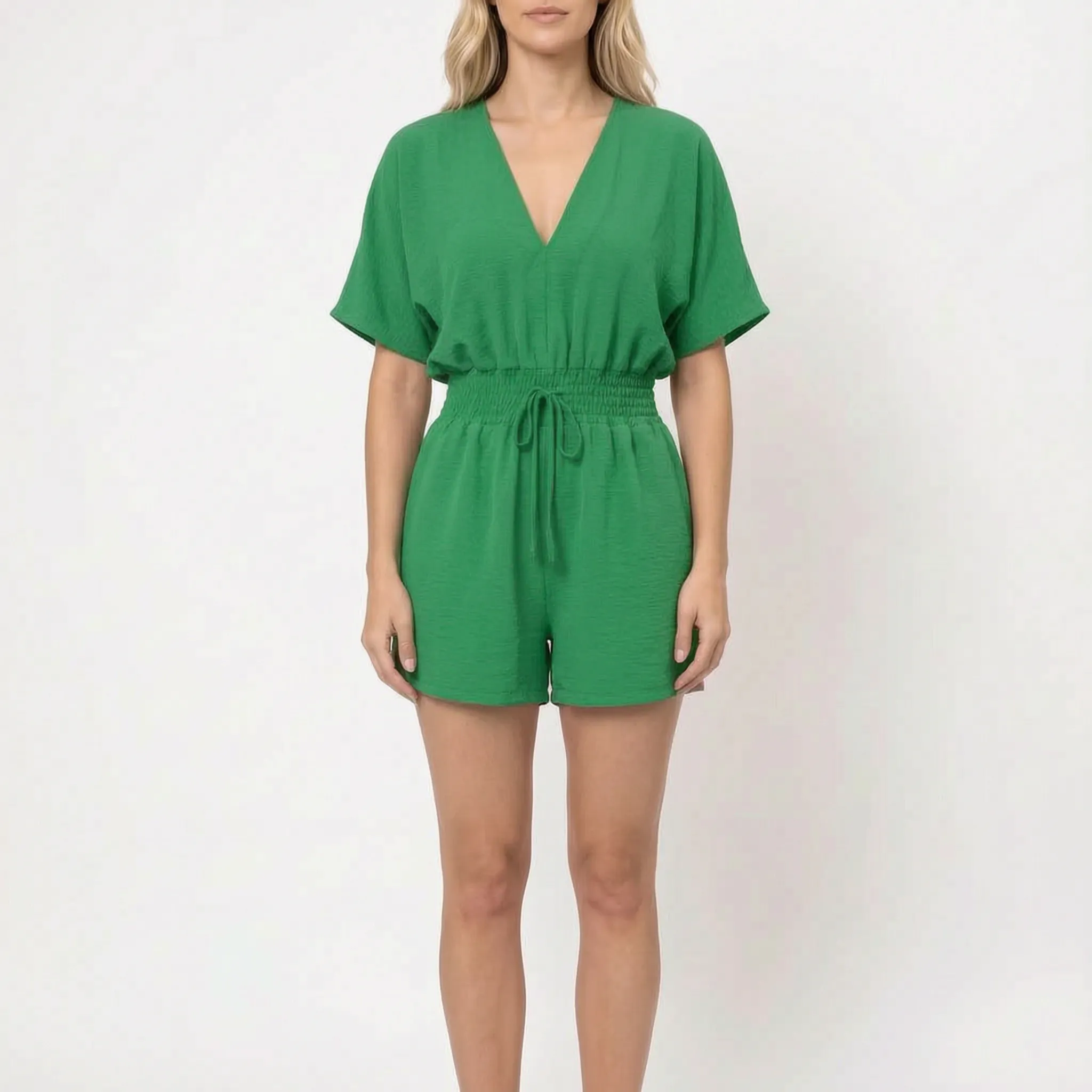 BreezeSuit - Relaxed V-Neck Summer Playsuit 