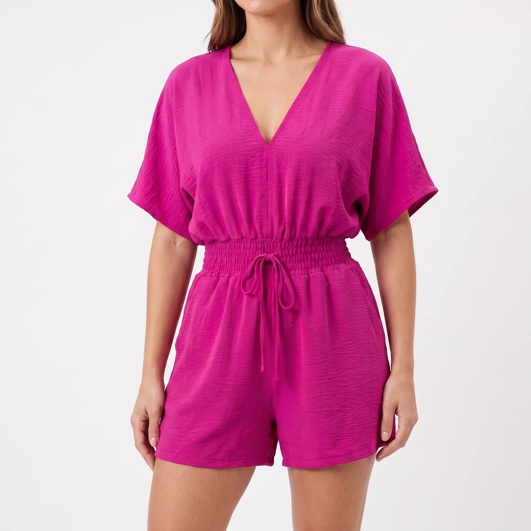 BreezeSuit - Relaxed V-Neck Summer Playsuit 