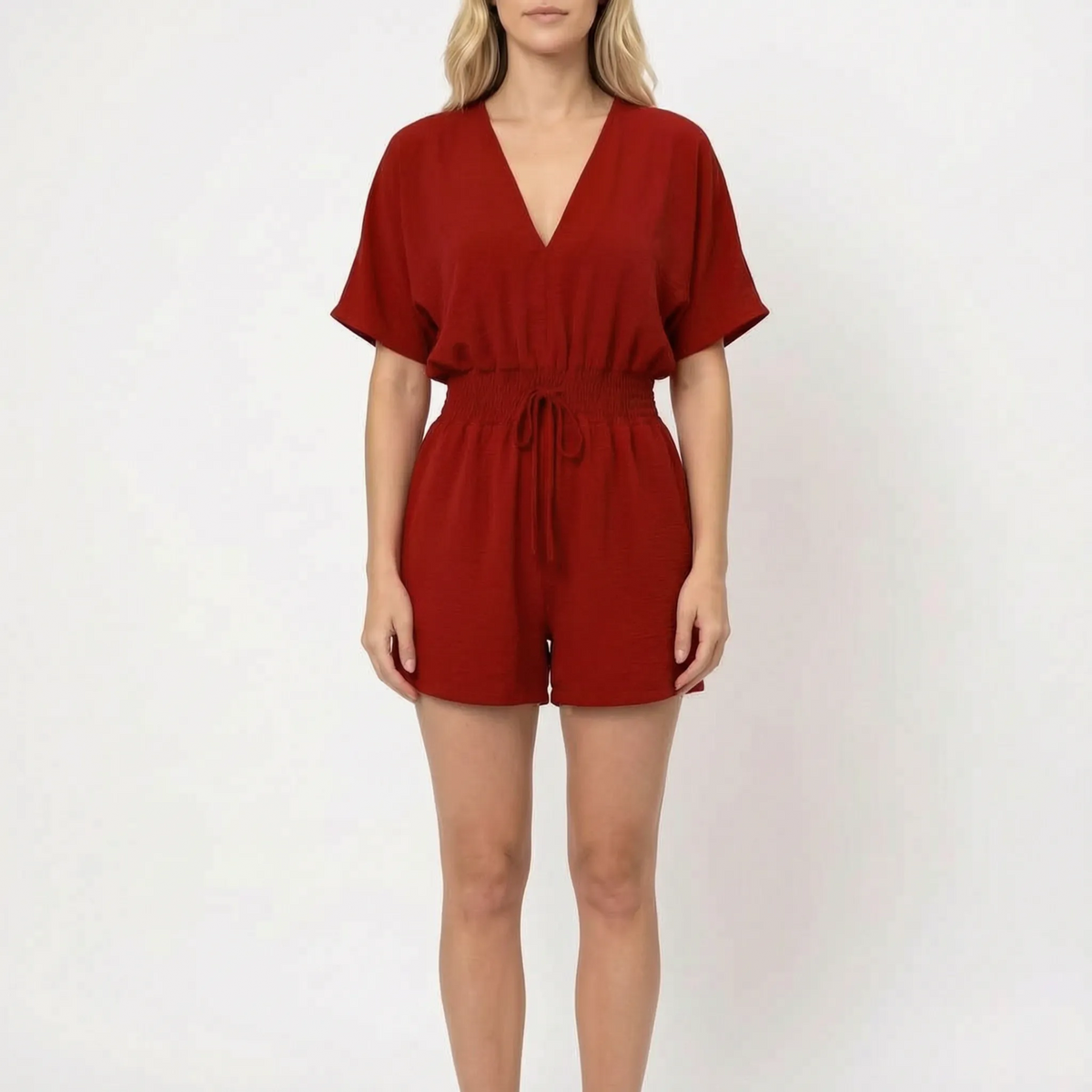 BreezeSuit - Relaxed V-Neck Summer Playsuit 