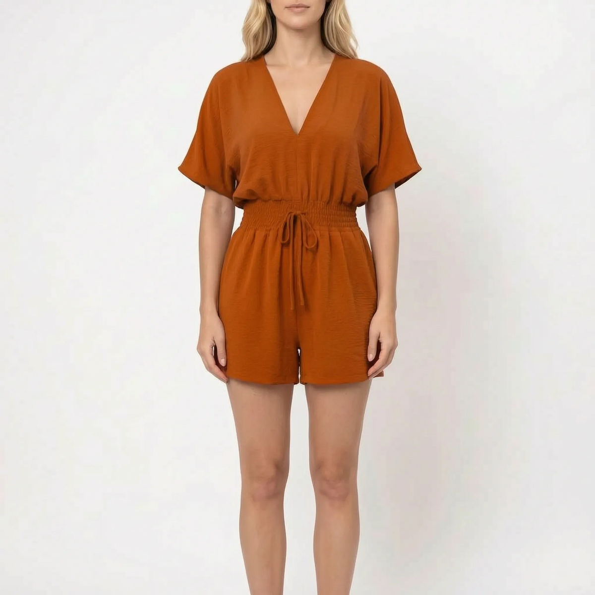 BreezeSuit - Relaxed V-Neck Summer Playsuit 