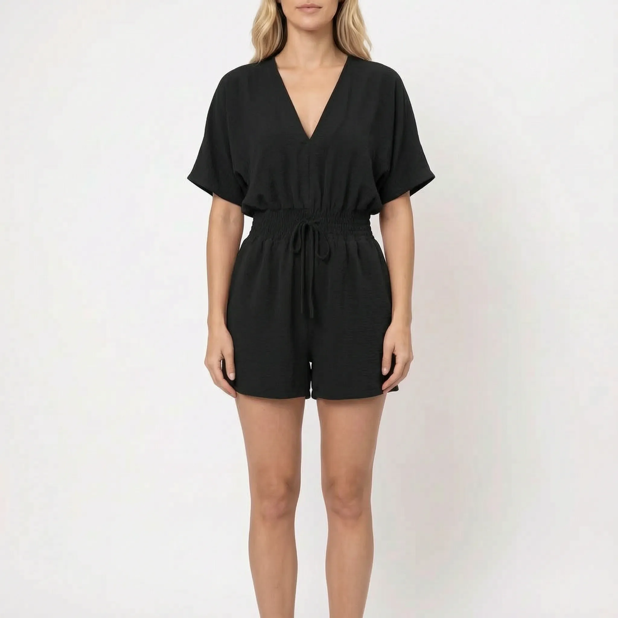 BreezeSuit - Relaxed V-Neck Summer Playsuit 