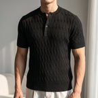 Cablure - Smart-Casual Collarless Top  Knitvora
