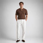 Cablure - Smart-Casual Collarless Top  Knitvora