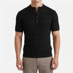 Cablure - Smart-Casual Collarless Top  Knitvora