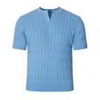 Cablure - Smart-Casual Collarless Top  Knitvora