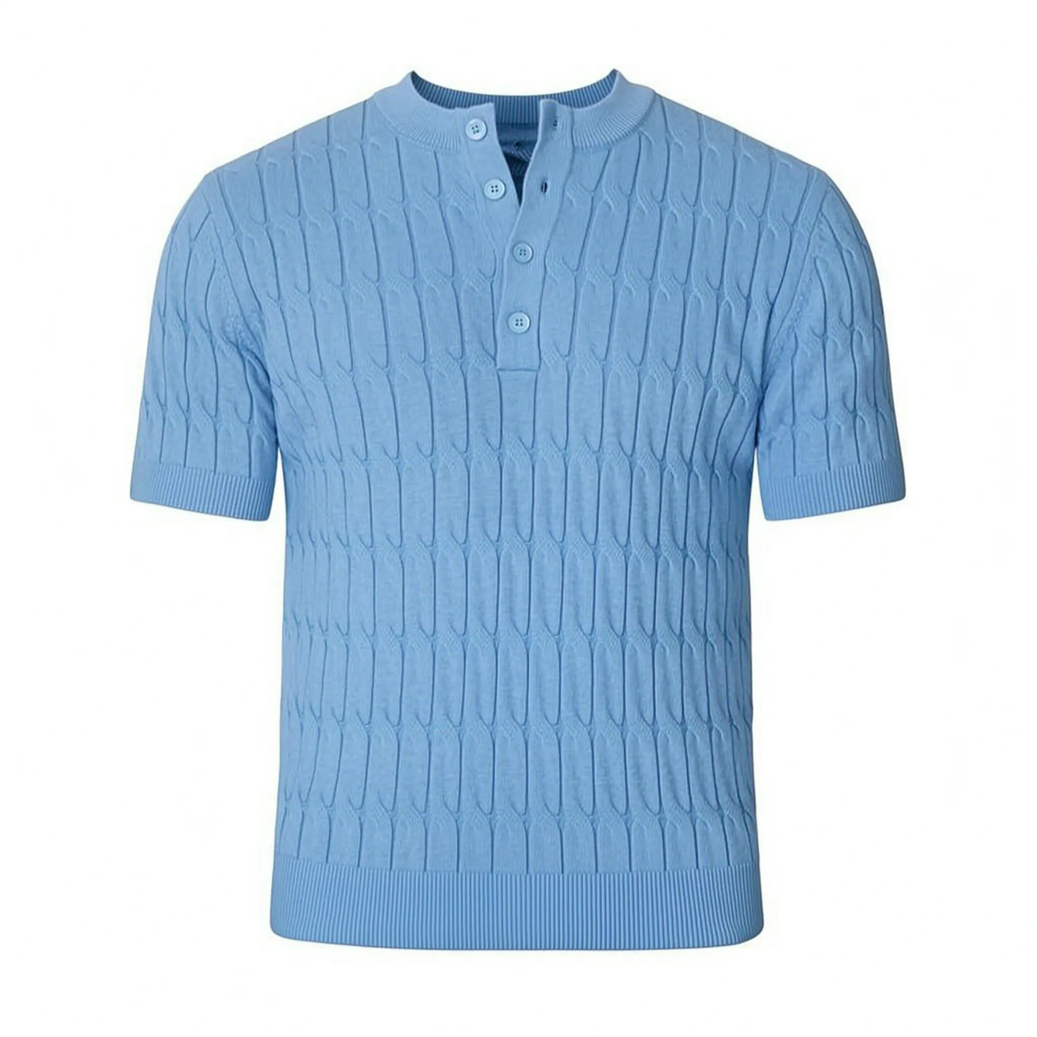 Cablure - Smart-Casual Collarless Top  Knitvora