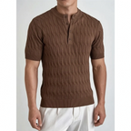 Cablure - Smart-Casual Collarless Top  Knitvora