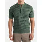 Cablure - Smart-Casual Collarless Top  Knitvora