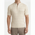 Cablure - Smart-Casual Collarless Top  Knitvora