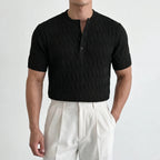 Cablure - Smart-Casual Collarless Top  Knitvora