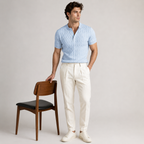 Cablure - Smart-Casual Collarless Top  Knitvora