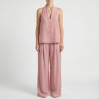 Driftlyn - Sleeveless Halter Top Set  Driftlyn