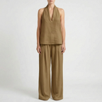 Driftlyn - Sleeveless Halter Top Set  Driftlyn