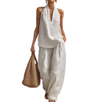 Driftlyn - Sleeveless Halter Top Set  Driftlyn