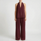 Driftlyn - Sleeveless Halter Top Set  Driftlyn