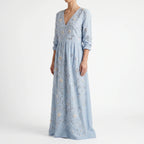 Floralia - Relaxed Fit Long Sleeve Midi Dress 