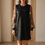 Florique - Long Sleeve Shift Dress  Florique