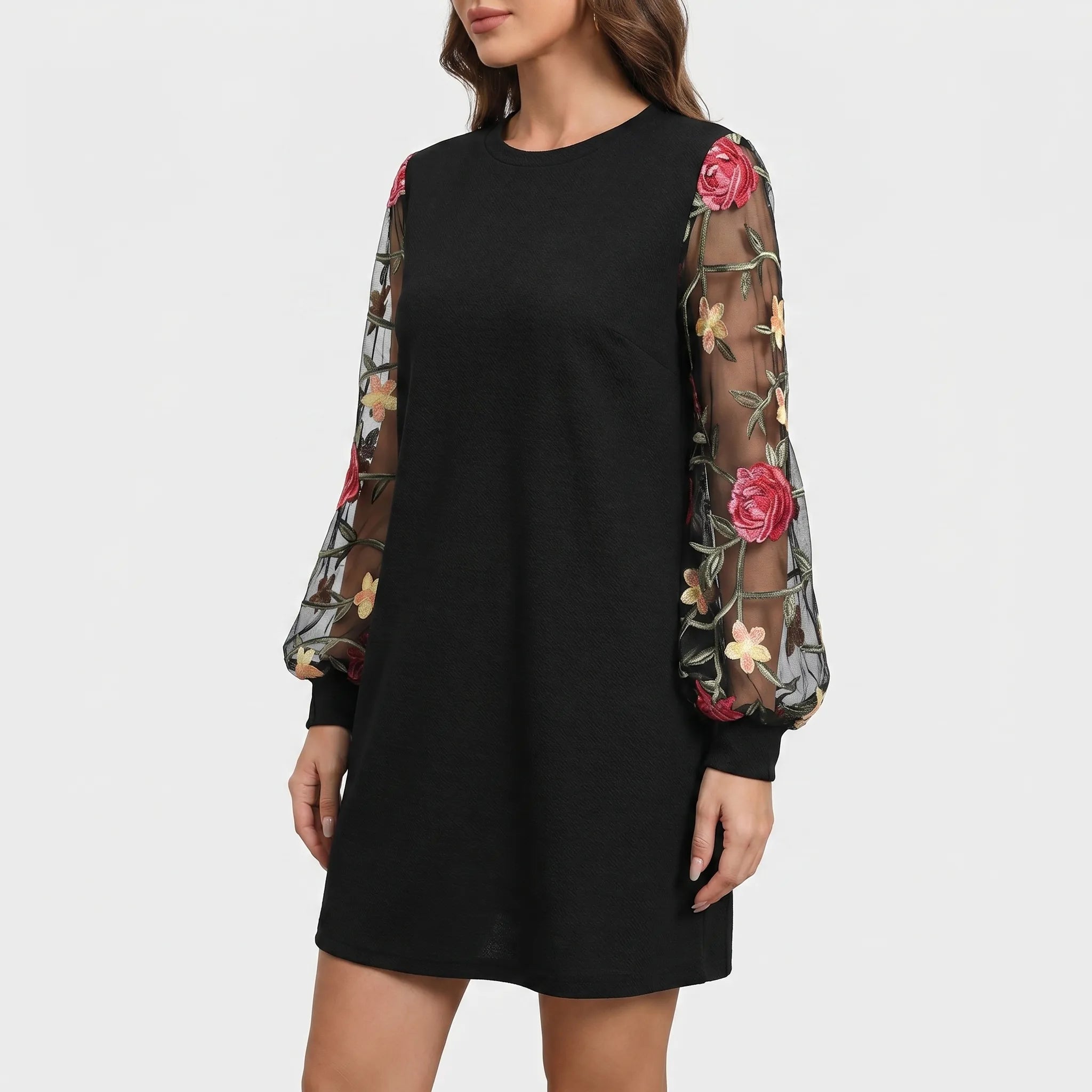 Florique - Long Sleeve Shift Dress  Florique