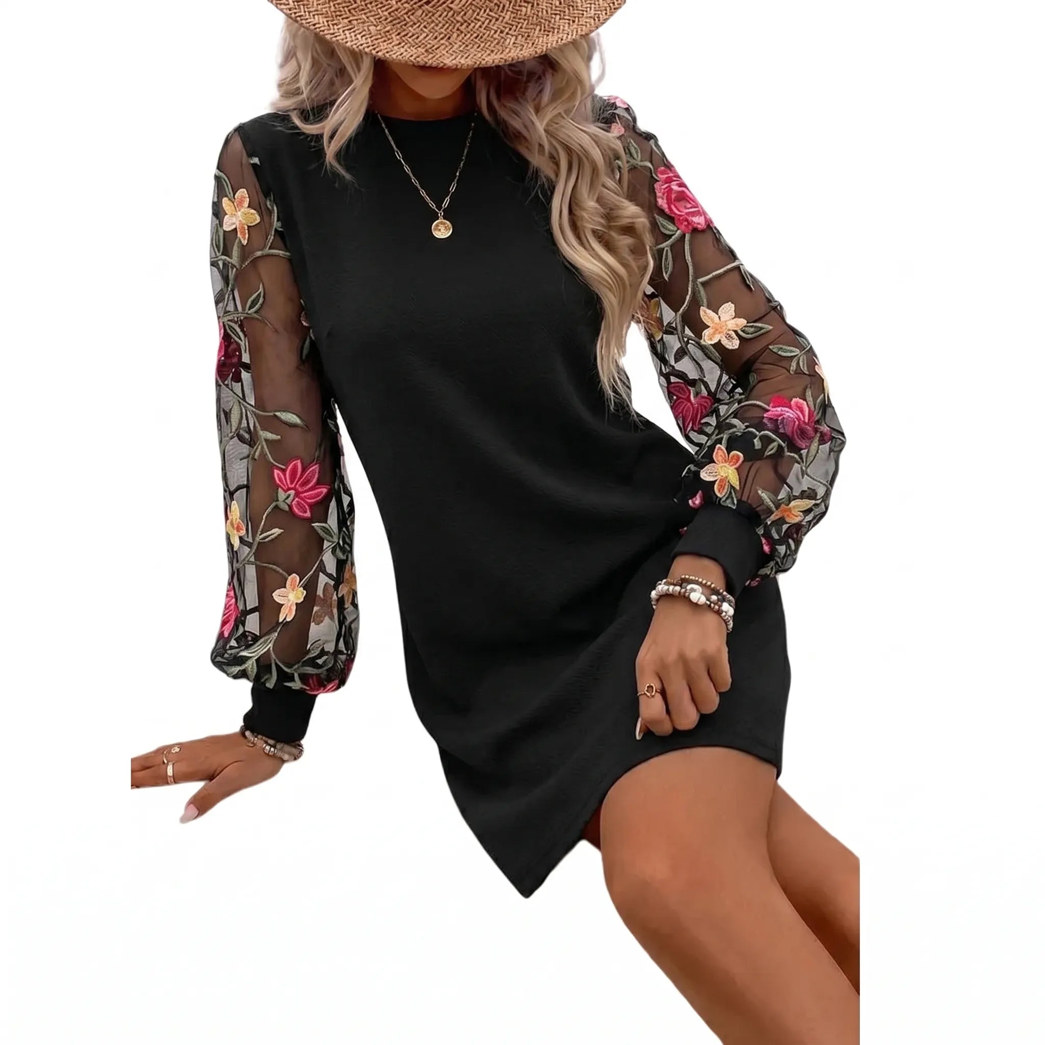 Florique - Long Sleeve Shift Dress  Florique