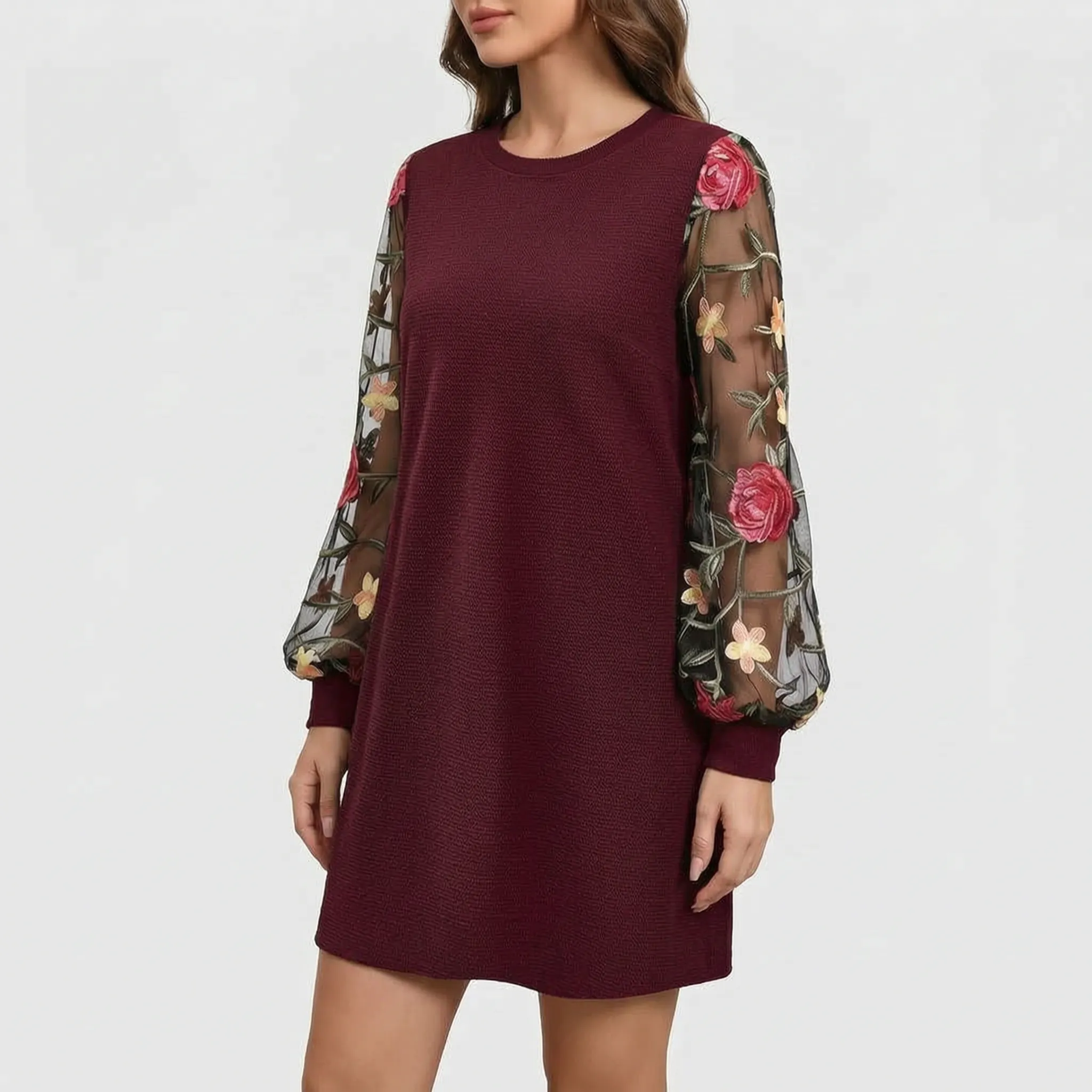 Florique - Long Sleeve Shift Dress  Florique