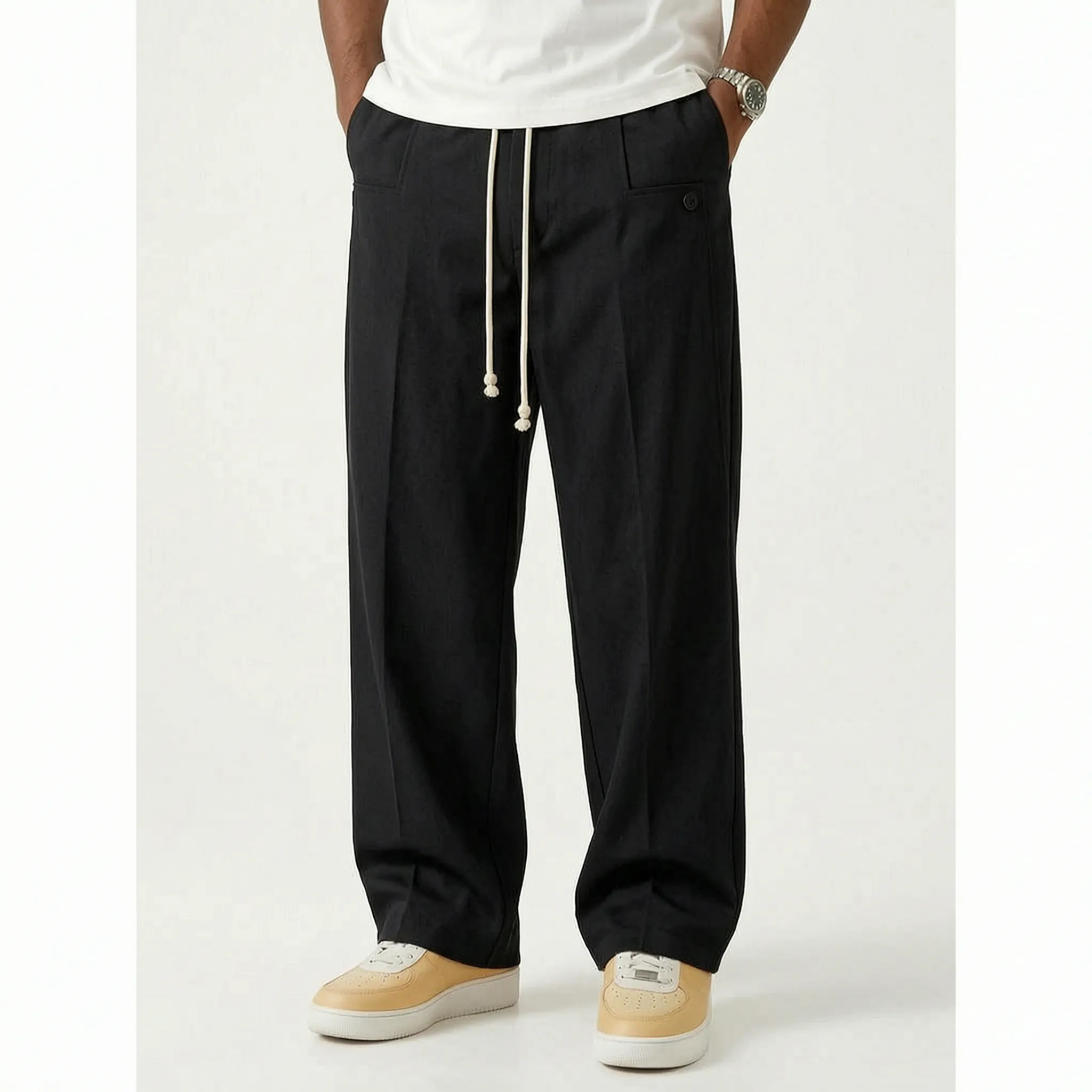 Laxara - Wide Leg Casual Trousers
