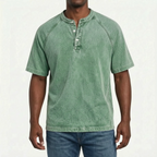 Raglano - Short Sleeve Mens Henley T Shirt 