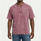 Raglano - Short Sleeve Mens Henley T Shirt 