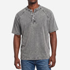 Raglano - Short Sleeve Mens Henley T Shirt 