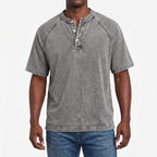 Raglano - Short Sleeve Mens Henley T Shirt 