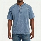 Raglano - Short Sleeve Mens Henley T Shirt 