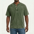 Raglano - Short Sleeve Mens Henley T Shirt 