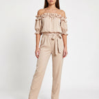 RuffleChic - Off-Shoulder Ruffled Summer Jumpsuit 